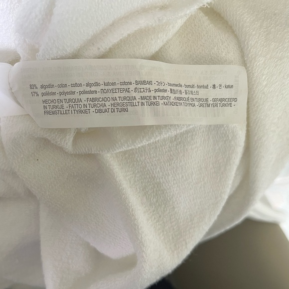 Zara lightweight sweatshirt with attached belt- wrap around-white-size M US - Picture 13 of 14